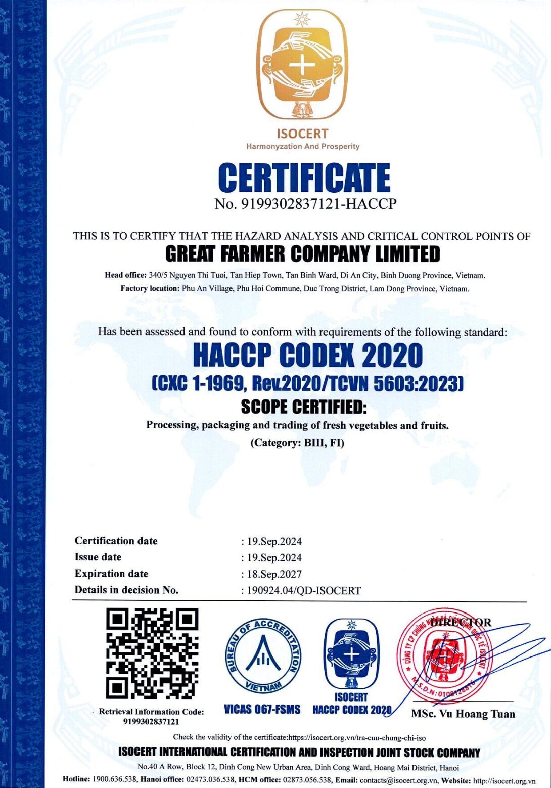 Red Pepers Chili Export Certifications