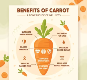 Infographic about 8 Amazing Health Benefits of Carrots