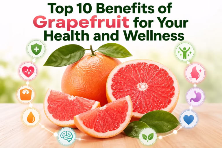 Top 10 benefits of grapefruit for health including immunity, weight loss, heart health and glowing skin