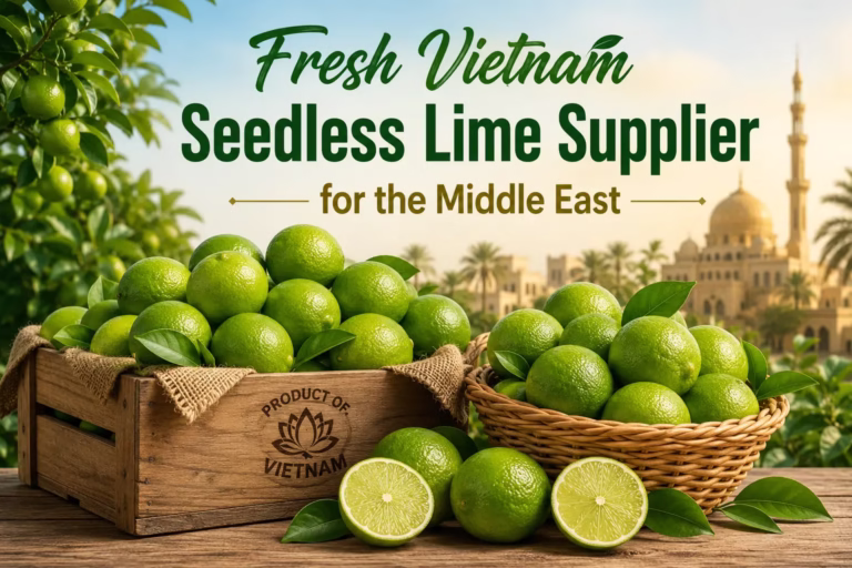 Fresh Vietnam Seedless Lime Supplier for the Middle East offering premium fresh seedless limes from Vietnam for wholesale import and export.